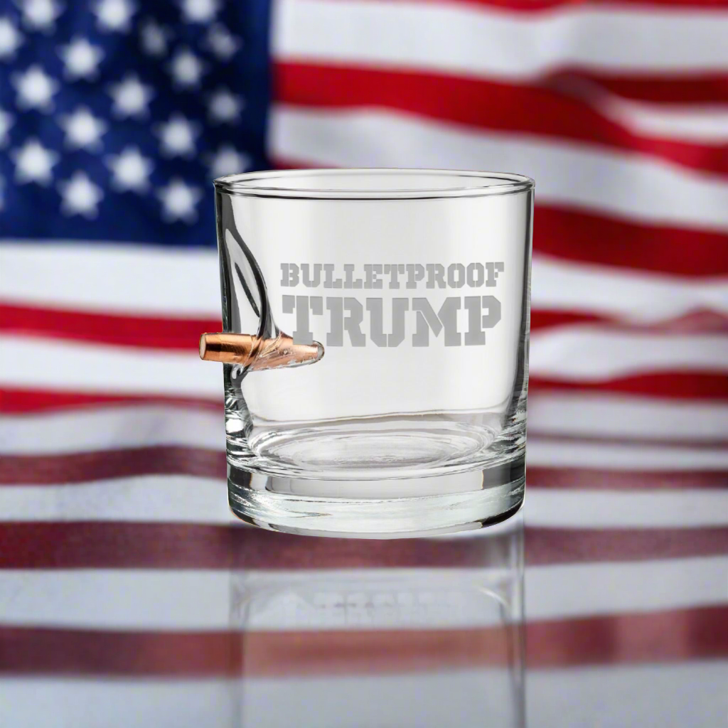 Trump Bulletproof Whiskey Glass (Free Bulletproof Poker Chip with purchase)