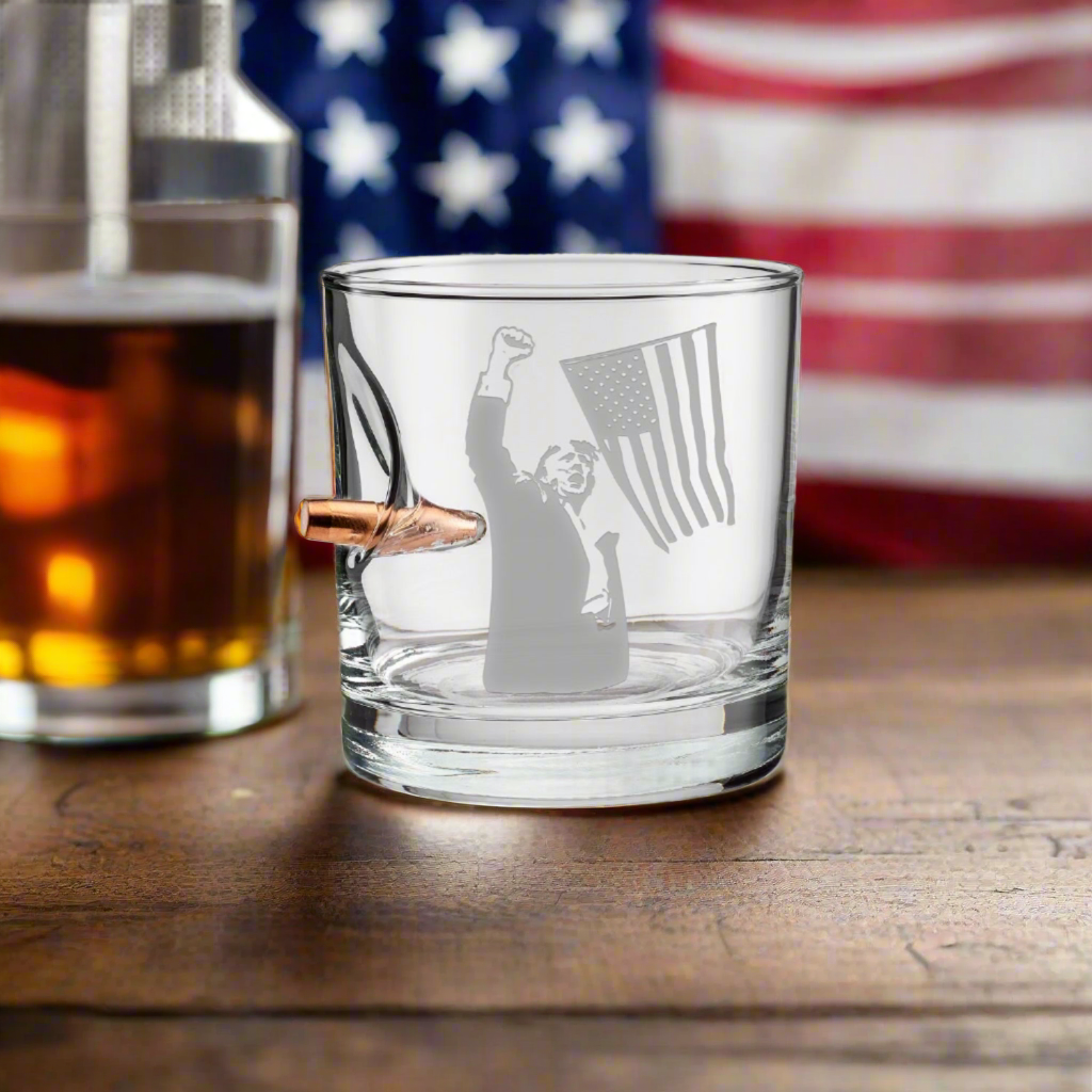 Fight, Fight, Fight Whiskey Glass (Free Bulletproof Poker Chip with purchase)