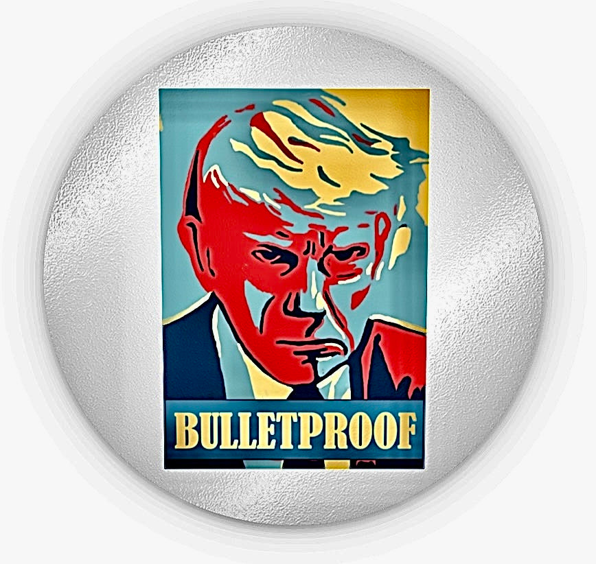 Trump Bulletproof Bumper Sticker, 5”