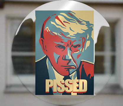 Trump Pissed Bumper Sticker, 5”