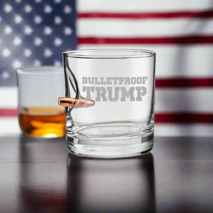 Set of Three Whiskey Glasses, One of Each Design (3 Free Bulletproof Poker Chips with purchase)