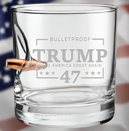 TRUMP 47 BULLETPROOF Whiskey Glass