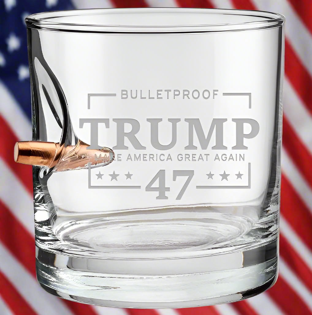 TRUMP 47 BULLETPROOF Whiskey Glass