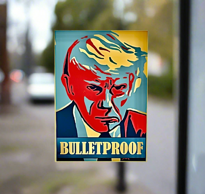 Trump Bulletproof Bumper Sticker, 5”