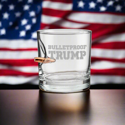 Trump Bulletproof Whiskey Glass (Free Bulletproof Poker Chip with purchase)