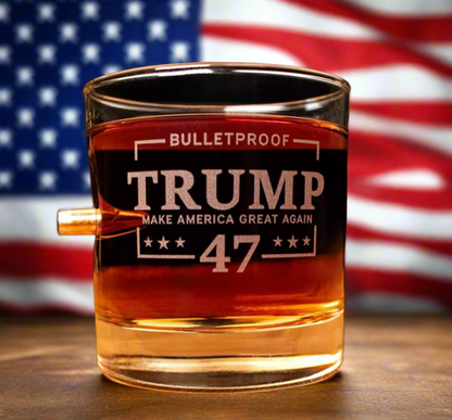 TRUMP 47 BULLETPROOF Whiskey Glass