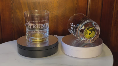 Presidential Memorabilia Coin Embedded Whiskey Glass
